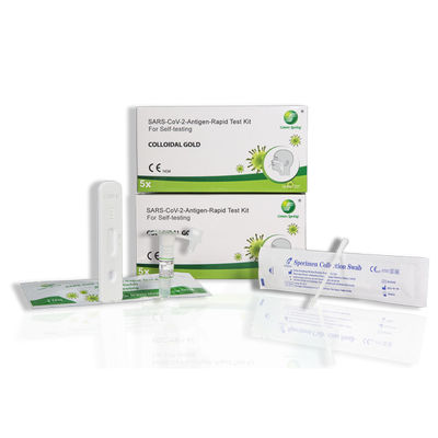 Green Spring SARS-CoV-2 Antigen Home Test Kit Colloidal Gold 5 Tests / Kit CE