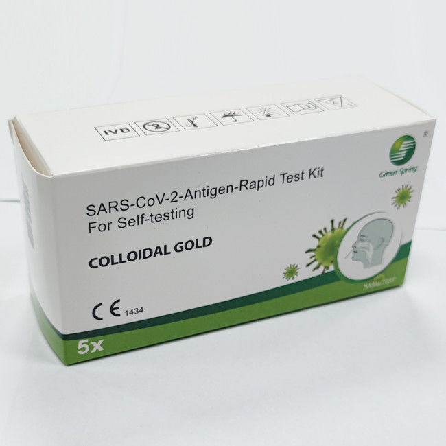 5 Tests/Kit SARS-CoV-2 Antigen Self Test Kit CE For Nasal Swab Sensitivity 98.84%