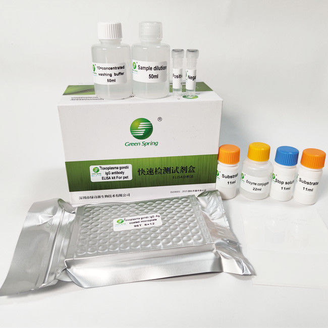 Toxoplasma Gondii IgG ELISA  Toxoplasma Rapid Test Kit For Pet 96 Wells/Kit GMP ISO9001