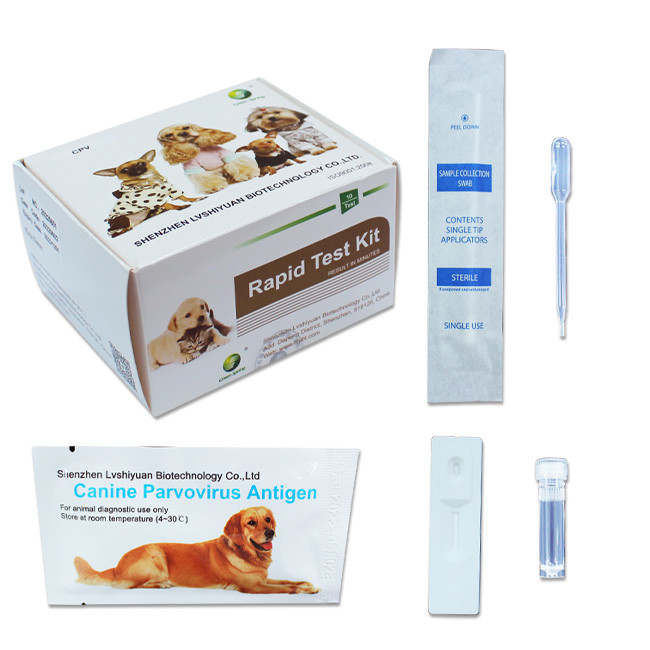 Fresh Feces CPV Canine Parvovirus Rapid Pet Rapid Test For Pet 10Tests/Kit GMP ISO9001