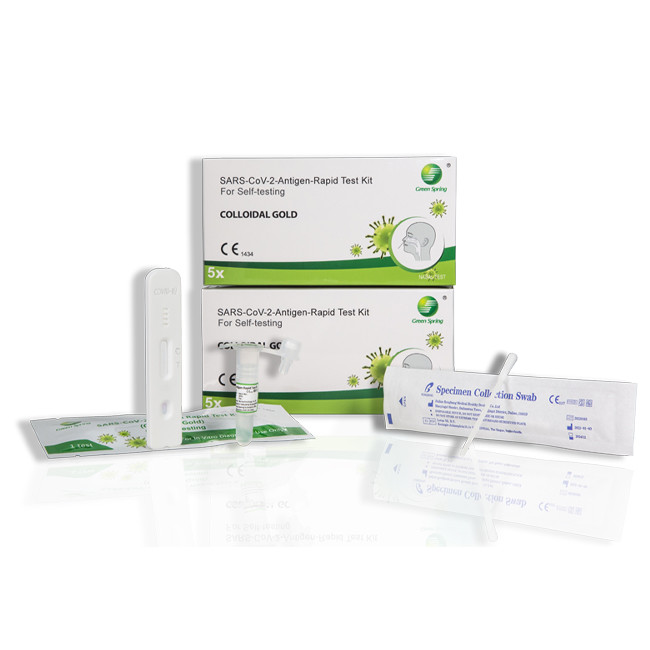 Green Spring SARS-CoV-2 Antigen Home Test Kit Colloidal Gold 5 Tests / Kit CE