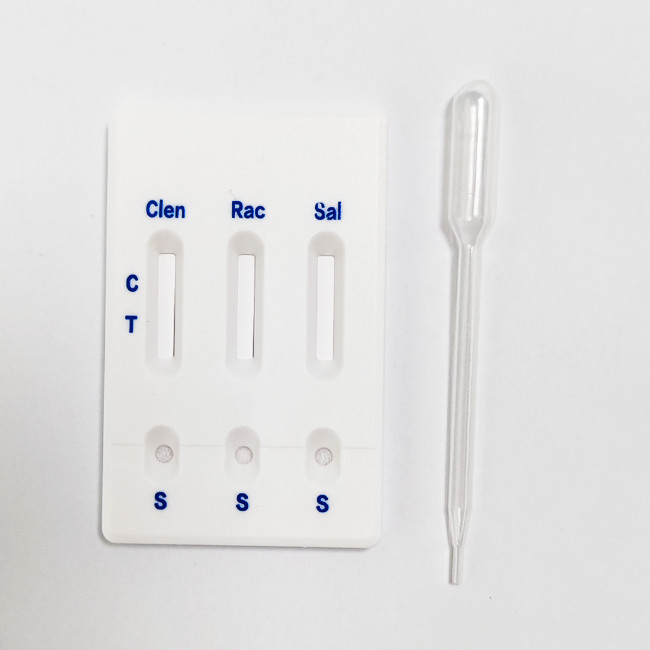 Clenbuterol Ractopamine Salbutamol Food Safety Rapid Test Kit Card For Urine 30 Tests/Kit
