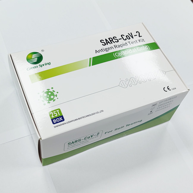 COVID-19 Antigen Rapid Self Test 25 Tests/Kit CE For Nasal Swab Sensitivity 98.84%