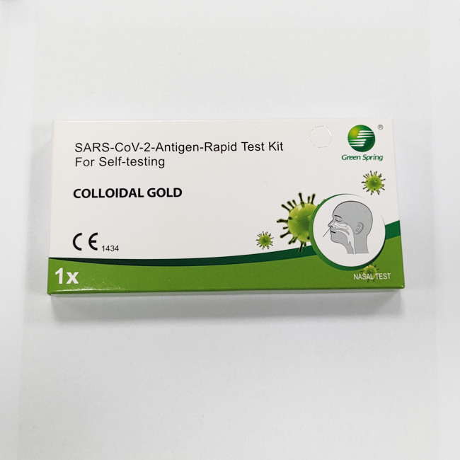 SARS-CoV-2 Antigen Test Kit Swab Green Spring 1 Tests/Kit CE For Nasal Swab