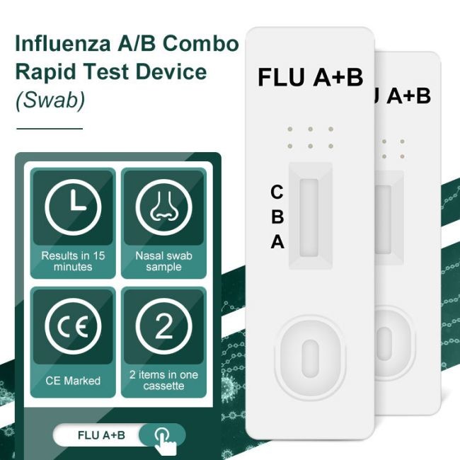 Multiplex Assay Influenza Flu A B Combo Rapid Test Device 25Tests/Kit